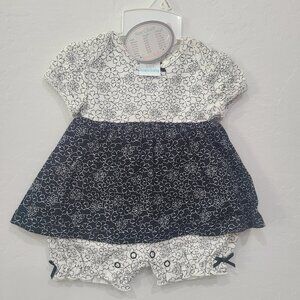Kaola Baby Floral Romper Newborn One-Piece Nwt - Black & White